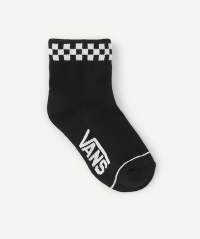 New collection Sub radius in - PAIR OF BLACK PEEK-A-CHEEK SOCKS WITH CHECKERBOARD TRIM