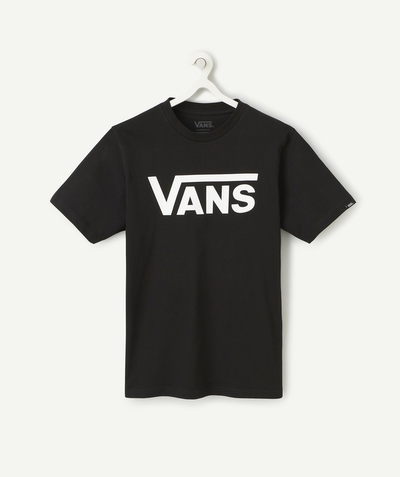 T-shirt  radius - VANS CLASSIC JUNIOR BLACK T-SHIRT WITH WHITE LOGO