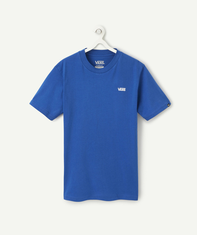 T-shirt  radius - BOYS' BLUE COTTON T-SHIRT WITH A WHITE VANS LOGO