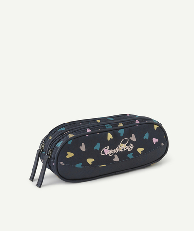Collection ECODESIGN Rayon - TROUSSE VINTAGE NAVY HEART 2 COMPARTIMENTS