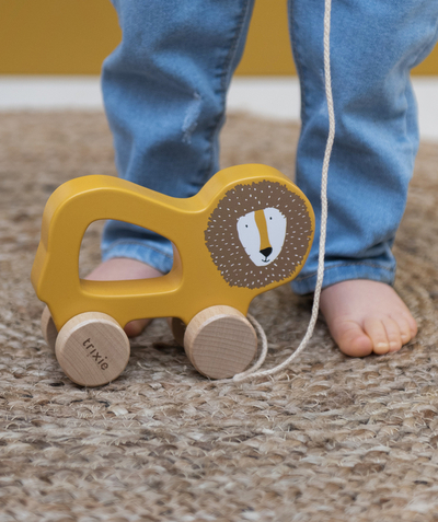 Early years Tao Categories - BABY'S WOODEN LION PULL-ALONG TOY