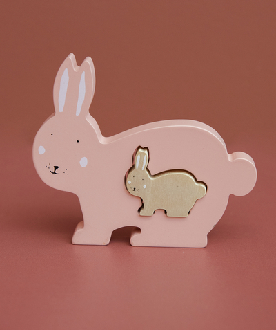 Early years Tao Categories - PINK WOODEN BABY RABBIT PUZZLE
