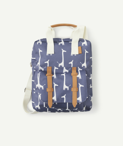 Bag Tao Categories - CHILD'S BLUE GIRAFFE BACKPACK IN RECYCLED PLASTIC