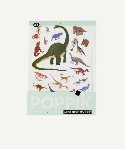 Nos marques Eco-responsables Rayon - MINI POSTER DINOSAURES AVEC 26 STICKERS REPOSITIONNABLES