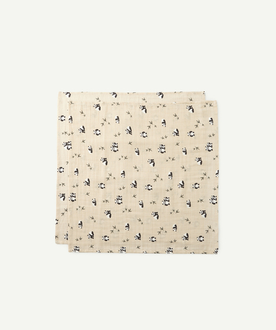 ECODESIGN radius - PACK OF TWO LEWIS MUSLIN CLOTHS WITH PANDAS