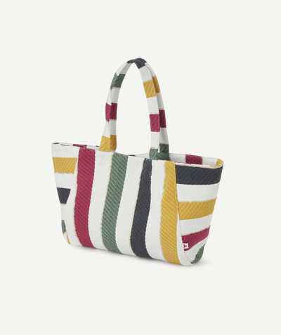 Bag Tao Categories - SHOPPING BAG IN RECYCLED FIBRES WITH COLOURED STRIPES