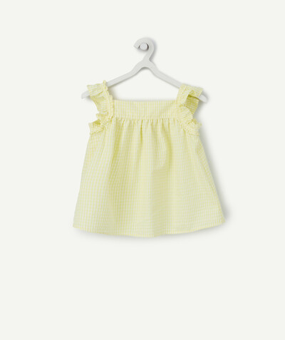 Our summer prints radius - YELLOW BLOUSE WITH FRILLS