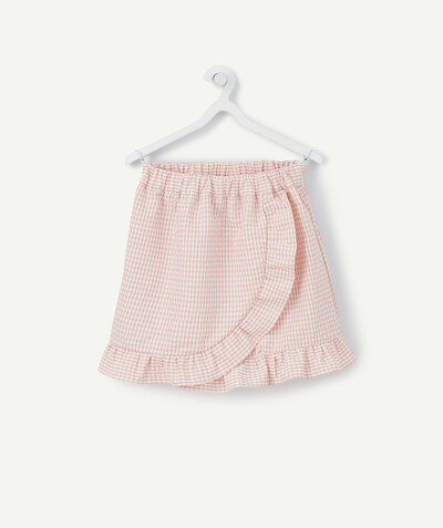 Our summer prints radius - PINK GINGHAM SKIRT WITH FRILLS
