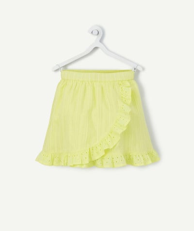 BOTTOMS radius - YELLOW SKIRT WITH EMBROIDERED FRILLS