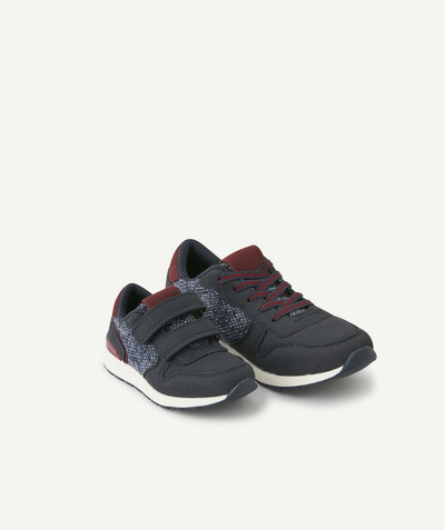 Shoes radius - LOW-RISE TRAINERS IN TWO MATERIALS WITH ELASTICATED LACES