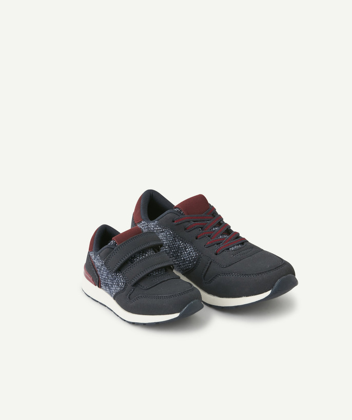 Private sales radius - LOW-RISE TRAINERS IN TWO MATERIALS WITH ELASTICATED LACES