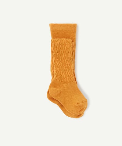 Baby-girl radius - CAMEL TIGHTS IN A CABLE KNIT