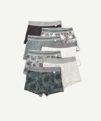 Boy radius - SEVEN PAIRS OF BOXERS IN ORGANIC COTTON WITH TROPICAL PRINTS