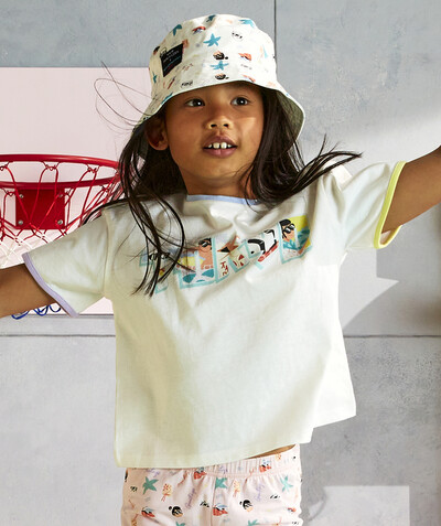 Girl radius - WHITE T-SHIRT IN ORGANIC COTTON WITH A COLOURED DESIGN