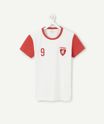 Boy radius - RED AND WHITE POLAND FOOTBALL T-SHIRT IN ORGANIC COTTON