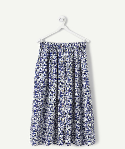 Fille Rayon - la jupe longue bleue imprimée