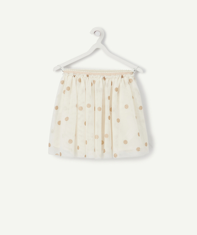 Outlet radius - CREAM AND GOLD SPOTTED TULLE SKIRT
