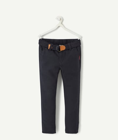 BOTTOMS radius - BLUE BELTED CHINO TROUSERS