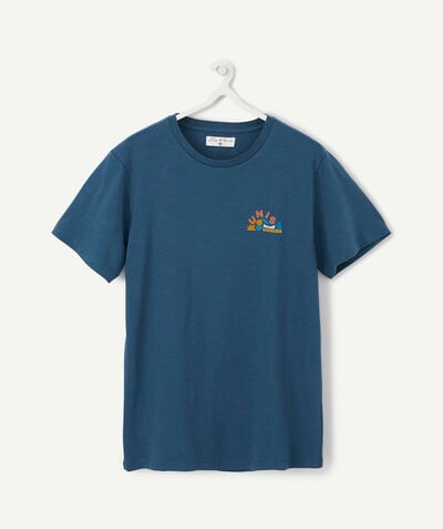 T-shirt Sub radius in - TAO X KLIN D'OEIL MAN'S BLUE T-SHIRT IN ORGANIC COTTON