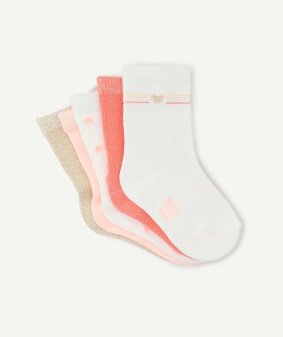 Baby-girl radius - FIVE PAIRS OF SOCKS WITH MOTIFS AND TOUCHES OF SPARKLE