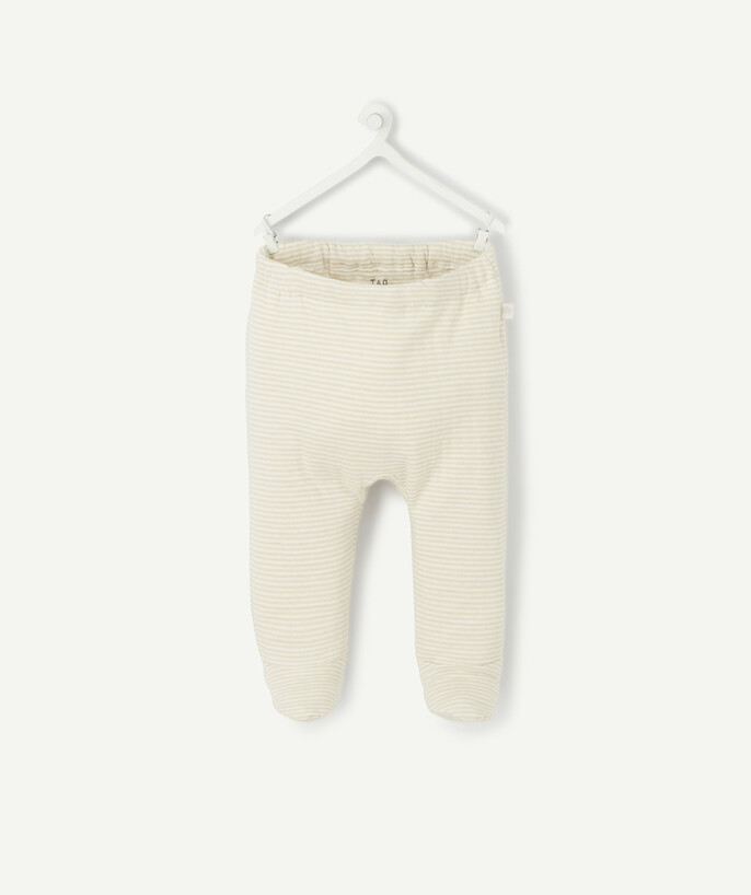 Baby-girl radius - STRIPED TROUSERS WITH FEET IN RECYCLED FIBRES