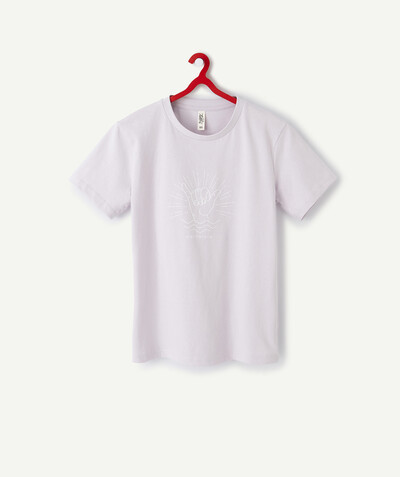 T-shirt Onderafdeling,Onderafdeling - PASTELPAARS T-SHIRT VAN BIOLOGISCH KATOEN, MET AFBEELDING