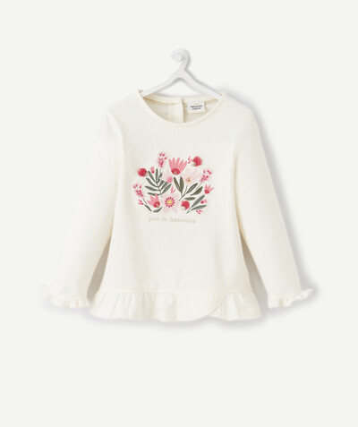 ECODESIGN radius - FRILLY T-SHIRT IN ORGANIC COTTON WITH EMBROIDERED FLOWERS
