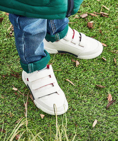 Boy radius - WHITE TRAINERS WITH COLOURED BINDING ON THE SELF-GRIPPING BANDS