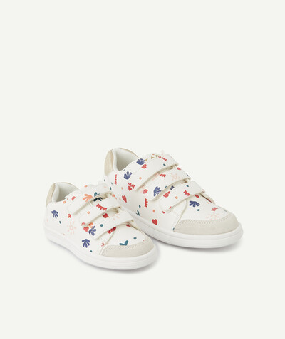 Shoes, booties radius - WHITE MULTICOLOUR PRINT TRAINERS WITH SELF-GRIPPING BANDS