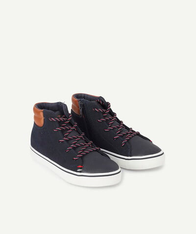 Shoes, booties radius - NAVY BLUE ZIPPED HIGH-RISE TRAINERS