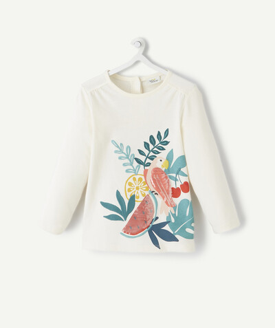Low prices radius - TROPICAL T-SHIRT WITH SEQUINS AND EMBROIDERY IN ORGANIC COTTON
