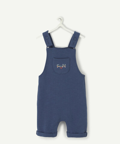 Dungarees radius - BLUE DUNGAREES IN ORGANIC COTTON WITH A FUN EMBROIDERED DESIGN