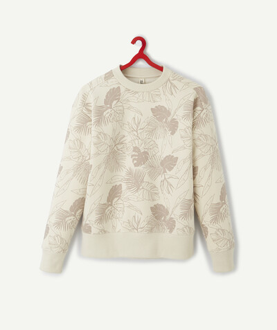 Our summer prints Sub radius in - OVERSIZE BEIGE SWEATSHIRT WITH A LEAF PRINT