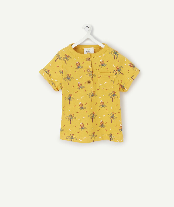 T-shirt - Shirt radius - YELLOW PRINTED JUNGLE T-SHIRT IN ORGANIC COTTON