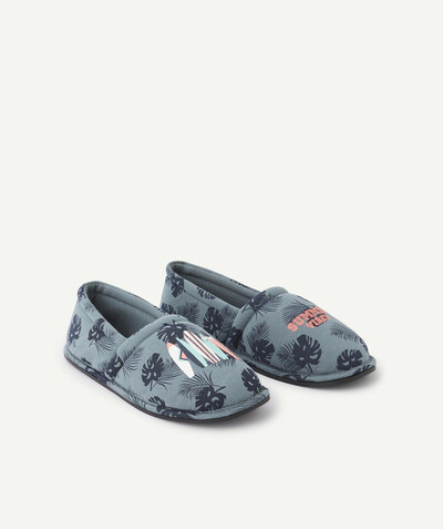Shoes, booties radius - GREEN SLIPPERS WITH A TROPICAL PRINT