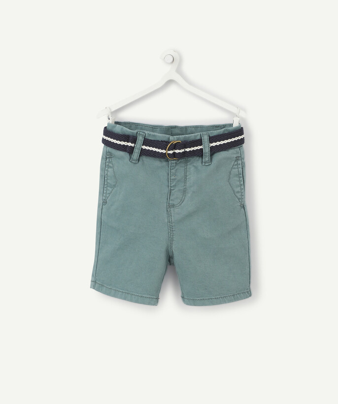 Shorts - Bermuda shorts family - GREEN BERMUDA SHORTS WITH A BELT