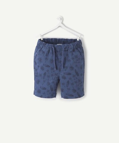 Shorts - Bermuda shorts family - NAVY BLUE PRINTED BERMUDA SHORTS