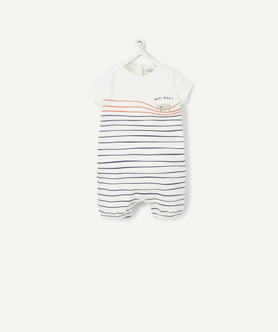 Essentials : 50% off 2nd item* family - STRIPED SLEEPSUIT IN ORGANIC COTTON WITH A KOALA AND A MESSAGE