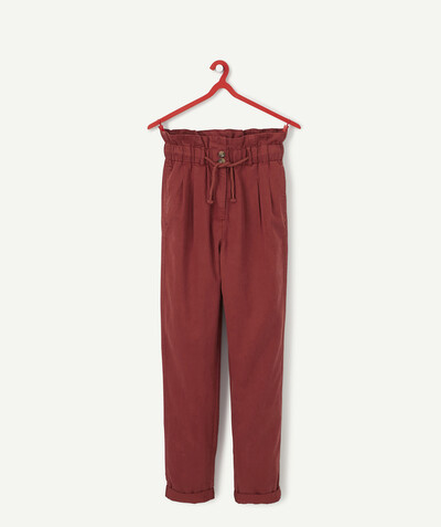 Trousers - Jeans Sub radius in - FLUID BURGUNDY MOM TROUSERS IN TENCEL�