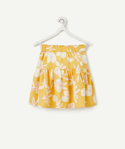 Our summer prints radius - YELLOW FLOWER-PATTERNED CIRCLE SKIRT IN VISCOSE