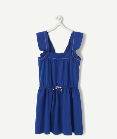 Summer essentials radius - ELECTRIC BLUE DRESS WITH GOLDEN DETAILS MADE IN COTTON