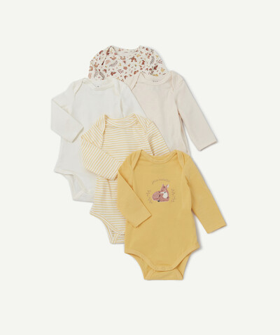 Baby-girl radius - PACK OF FIVE BODYSUITS IN SHADES OF YELLOW