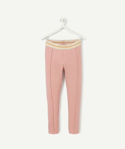 BOTTOMS radius - PINK TREGGINGS WITH A COLOURED AND SEQUINNED WAIST