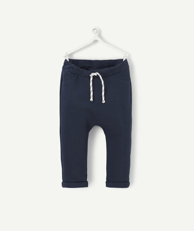 Trousers radius - NAVY BLUE HAREM PANTS IN ORGANIC COTTON
