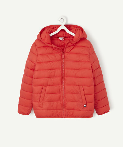 Boy radius - LIGHT WEIGHT RED PADDED JACKET WITH RECYCLED PADDING