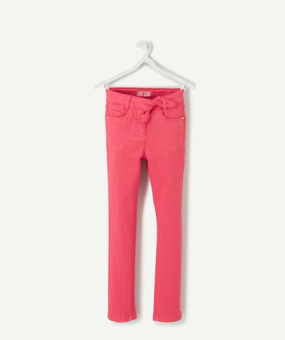 BOTTOMS radius - PINK SKINNY TROUSERS WITH A BOW