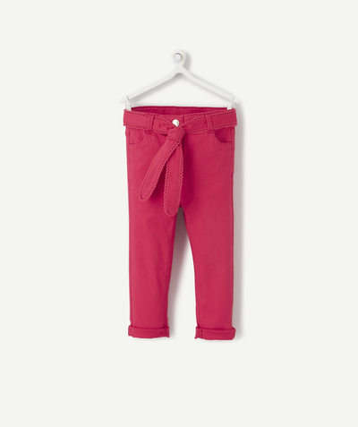 Low prices radius - SLIM RASPBERRY TROUSERS WITH A BELT