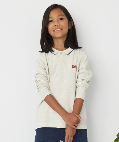 Boy radius - CREAM POLO SHIRT IN COTTON WITH COLOURED DETAILS