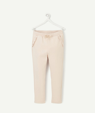BOTTOMS radius - PASTEL PINK JOGGING PANTS WITH FRILLY POCKETS