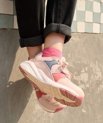 Shoes, booties radius - PINK HIGH-TOP TRAINERS WITH ELASTICATED LACES